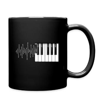 Keyboard Herzschlag Klavier Musikinstrument Piano - Tasse einfarbig - Schwarz - Rechts