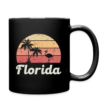 Floride Flamingo Palmiers Surf Sunset Plage - Mug uni - noir - Droite