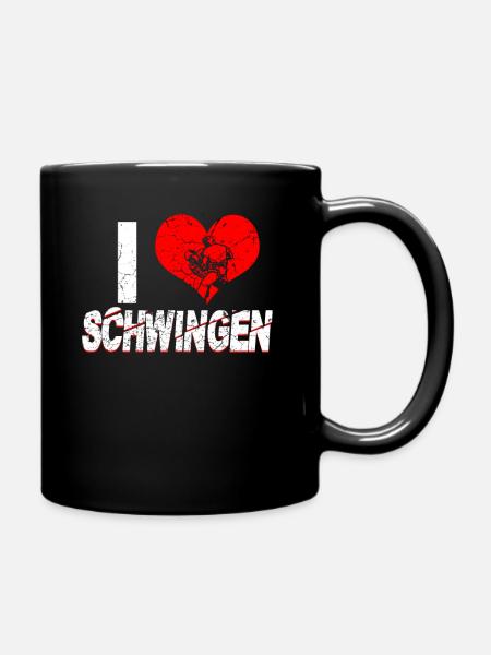 Ich liebe Schwingen - Tasse einfarbig - Schwarz