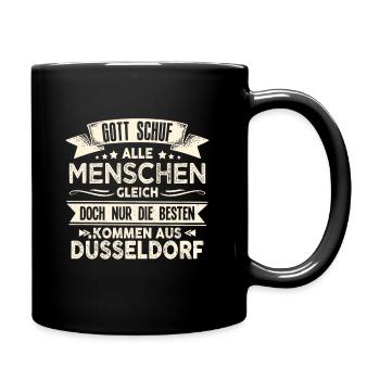 Gott schuf Düsseldorfer anders Düsseldorf - Tasse einfarbig - Schwarz - Rechts