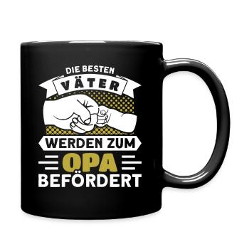 Die Besten Väter werden zum Opa Befördert Vatertag - Tasse einfarbig - Schwarz - Rechts