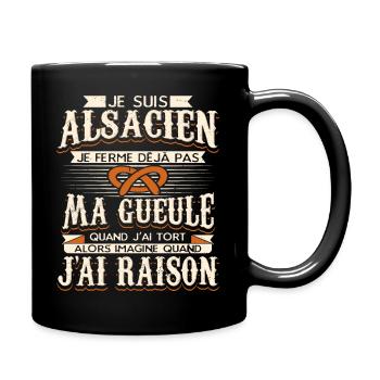 Alsace Alsacien - Mug uni - noir - Droite