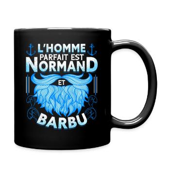 Normand Barbu Humour Normandie - Mug uni - noir - Droite