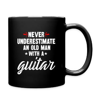 never underestimate an old man with a guitar - Tasse einfarbig - Schwarz - Rechts