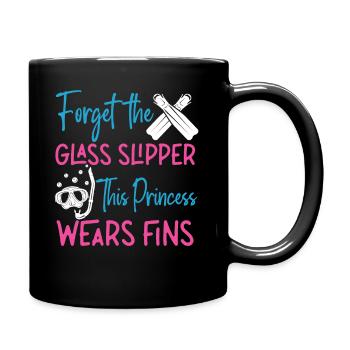 Scuba Diving Diver Girl Forget - Tasse einfarbig - Schwarz - Rechts