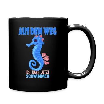 Seepferdchen bestanden Schwimmen Schwimmer - Tasse einfarbig - Schwarz - Rechts