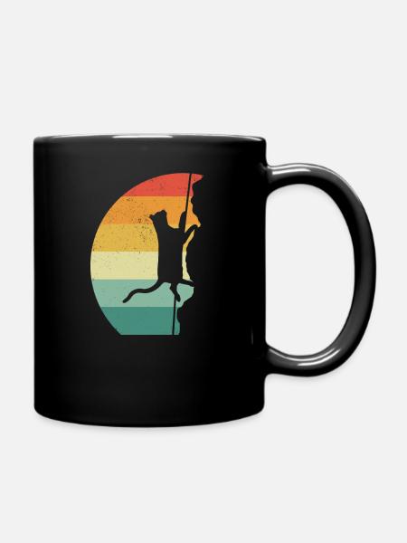 Rock Climbing Climber Retro - Full Colour Mug - black