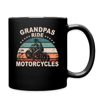 Biker Motorcycle Gift Motorcyclist Grandpa Pension - Full Colour Mug - black - Right