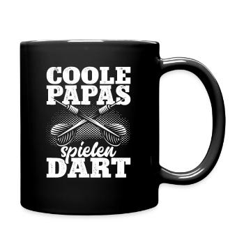Darts Dart Papa Geschenk Dartspieler Dartboard - Tasse einfarbig - Schwarz - Rechts