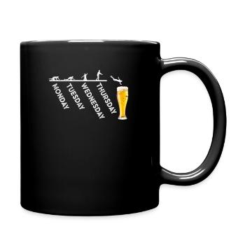 Bier Bierglas Brauerei Saufen Alkohol Party - Tasse einfarbig - Schwarz - Rechts