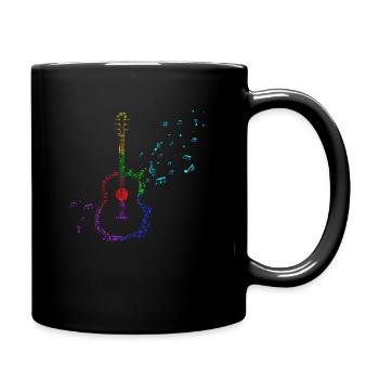 Guitare rétro Notes musicales Instrument de musique guitariste - Mug uni - noir - Droite