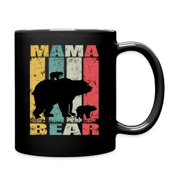 Mama Bear Baby Bear Family Mother Bear Mama bear - Full Colour Mug - black - Right
