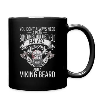 An Axe and a Viking Beard - Tasse einfarbig - Schwarz - Rechts