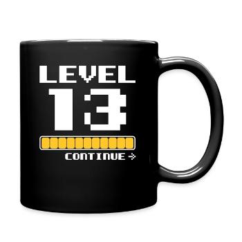 13. Geburtstag - Level 13 - 13 Jahre lustiges - Tasse einfarbig - Schwarz - Rechts