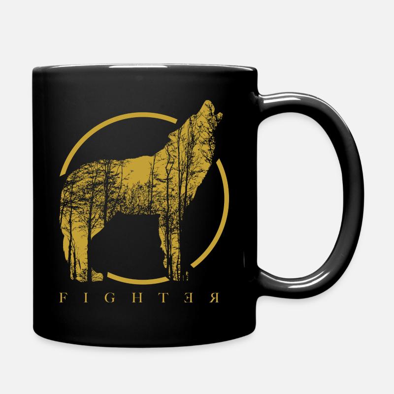 Wolf Fighter - Tasse einfarbig - Schwarz