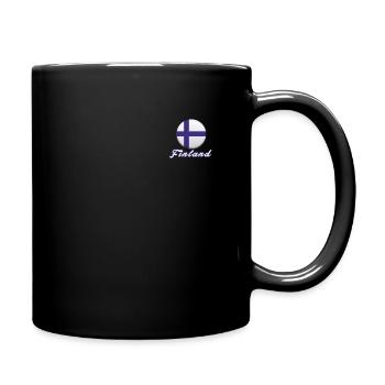 Finlande Drapeau arrondi Taille de poche - Mug uni - noir - Droite