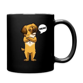 Sturer Tibet Spaniel Hund lustig Hundefan - Tasse einfarbig - Schwarz - Rechts