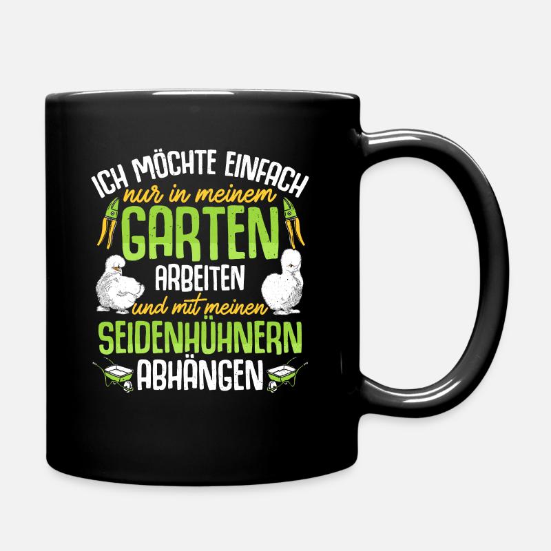 Seidenhuhn Silkie Hühner Garten Geschenk Huhn - Tasse einfarbig - Schwarz