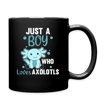 Axolotl lovers cute animals for boys blue - Full Colour Mug - black - Right