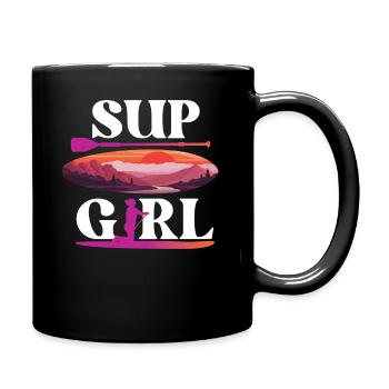 SUP Paddleboard Sunset SUP Girl - Tasse einfarbig - Schwarz - Rechts