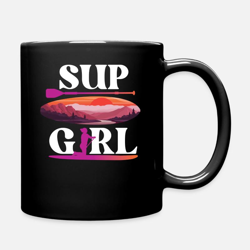 SUP Paddleboard Sunset SUP Girl - Tasse einfarbig - Schwarz