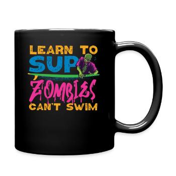SUP Paddleboard Girl Halloween SUP - Full Colour Mug - black - Right