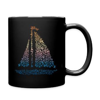 Voilier goélands voile rétro marins cadeau - Mug uni - noir - Droite