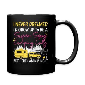 Super Sexy Camping Lady Motorhome - Tasse einfarbig - Schwarz - Rechts
