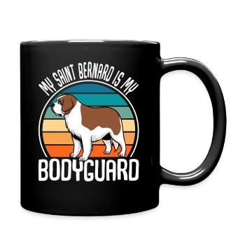 My Saint Bernard Is My Bodyguard St. Bernard Dog - Full Colour Mug - black - Right