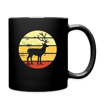 Hirsch Wald Wälder Natur Naturliebhaber Geschenk - Tasse einfarbig - Schwarz - Rechts