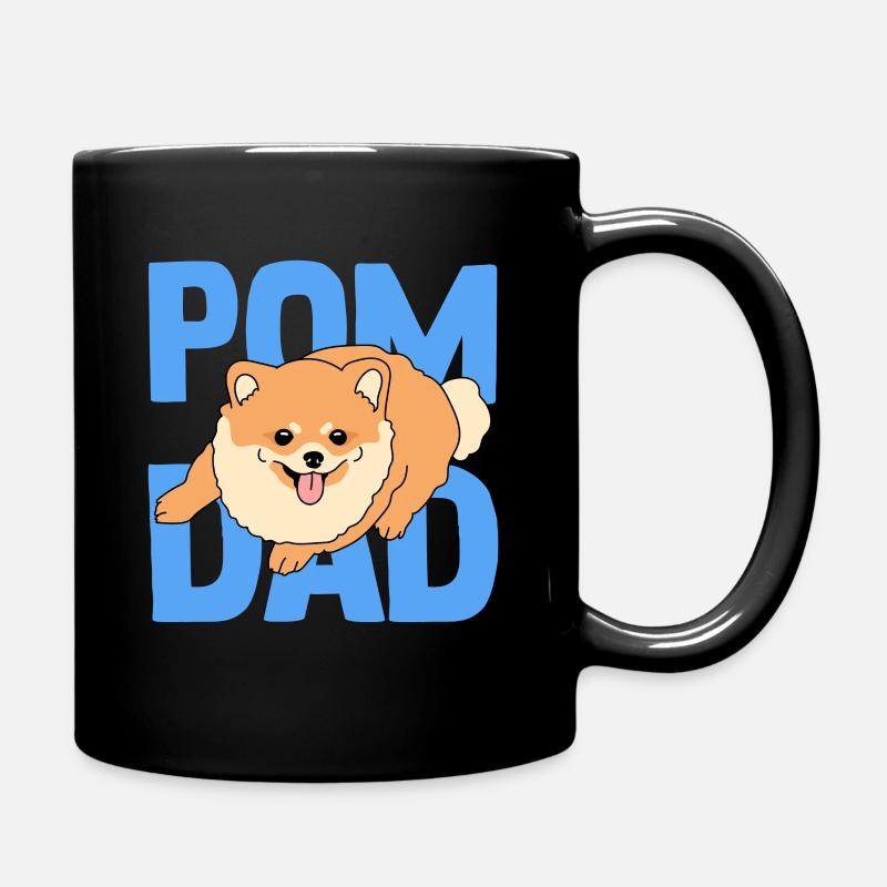 Zwergspitz Pomeranian Pom Dad Herrchen Geschenk - Tasse einfarbig - Schwarz