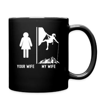 Rock Climbing Climber Girl Your - Mug uni - noir - Droite