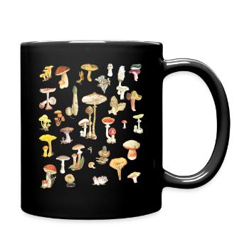 Mushroom CottageCore Nature Design - Tasse einfarbig - Schwarz - Rechts