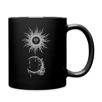 Moon Crescent Sun Tarot Symbol Design - Full Colour Mug - black - Right
