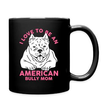 American Bully maman propriétaire de chien chien cadeau - Mug uni - noir - Droite