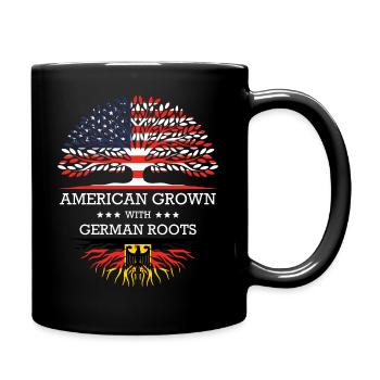 American Grown with German Roots USA Flag - Tasse einfarbig - Schwarz - Rechts