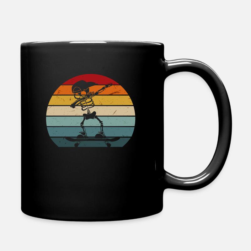 Vintage Dabbing Skateboarder Skater squelette - Mug uni - noir