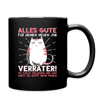 Jobwechsel Neuer Job Abschied Kollege neue Arbeit - Tasse einfarbig - Schwarz - Rechts