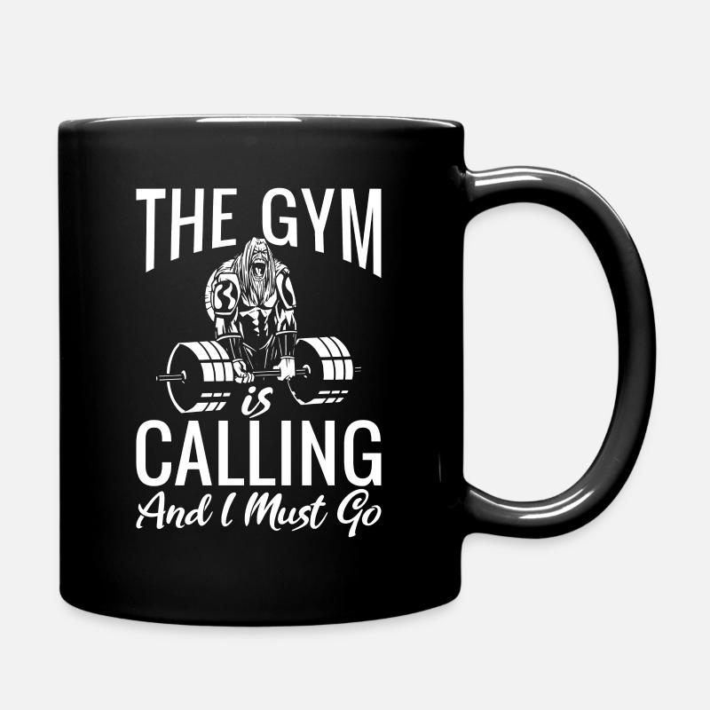 The Gym is Calling and i must go - Full Colour Mug - black