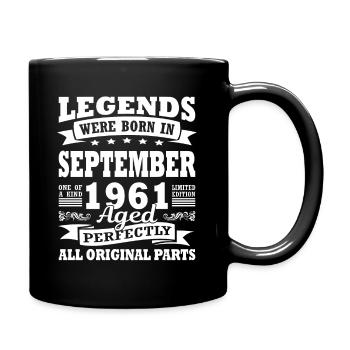 1961 Jahr Geburtstag seit September 1961 - Tasse einfarbig - Schwarz - Rechts