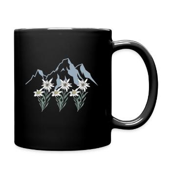 Edelweiß Alpen Tirol Schweizer Berg Blume - Tasse einfarbig - Schwarz - Rechts