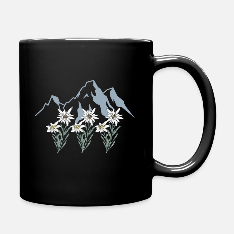 Edelweiß Alpen Tirol Schweizer Berg Blume - Tasse einfarbig - Schwarz