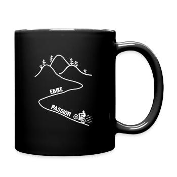 Ebike Passion Ebiker am Berg E-Bike Radfahrer - Tasse einfarbig - Schwarz - Rechts