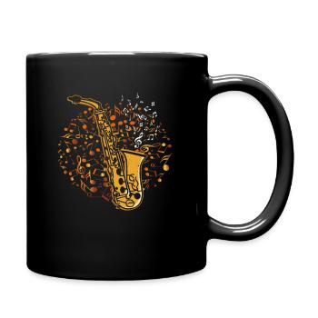 Saxophone Musical Notes Musical Saxophonist - Tasse einfarbig - Schwarz - Rechts