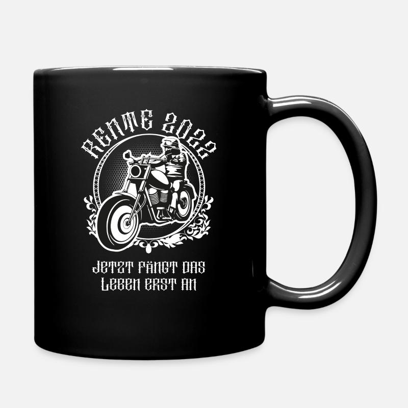 Rente 2022 Motorradfahrer Opa Rentner Geschenk - Tasse einfarbig - Schwarz