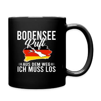 See Konstanz Bodensee - Tasse einfarbig - Schwarz - Rechts