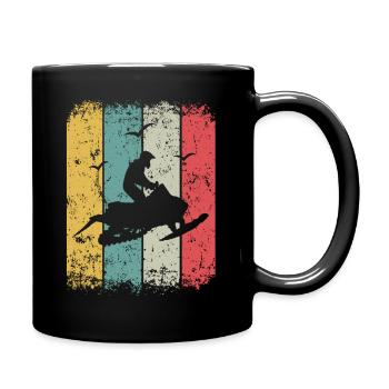 Snowmobile Retro Snowmobile Skidoo - Full Colour Mug - black - Right