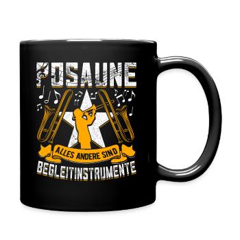 Posaune Posaunenspieler Posaunisten - Tasse einfarbig - Schwarz - Rechts