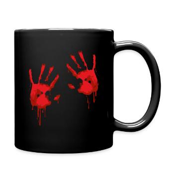 Bloody Hands Blood Spatter Zombie - Halloween - Full Colour Mug - black - Right
