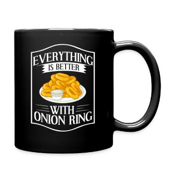 Zwiebel Ring Rote Zwiebeln Sauce - Tasse einfarbig - Schwarz - Rechts